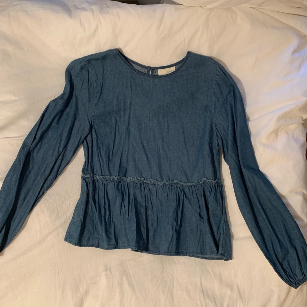 Denim Peplum Top.